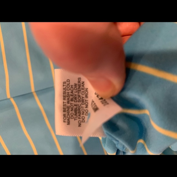 Peter Millar Striped Polo Shirt size L polyester spandex - Picture 5 of 6